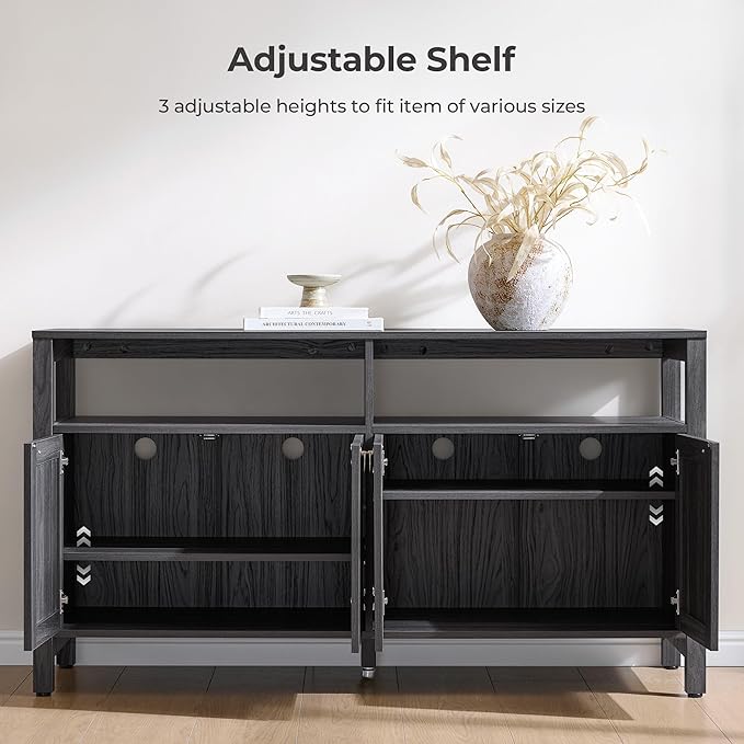 SICOTAS Rattan TV Stand for Television up to 120 Inch - Image 4
