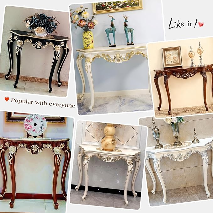Vintage French Console Table, Wood Entryway Table - Image 8