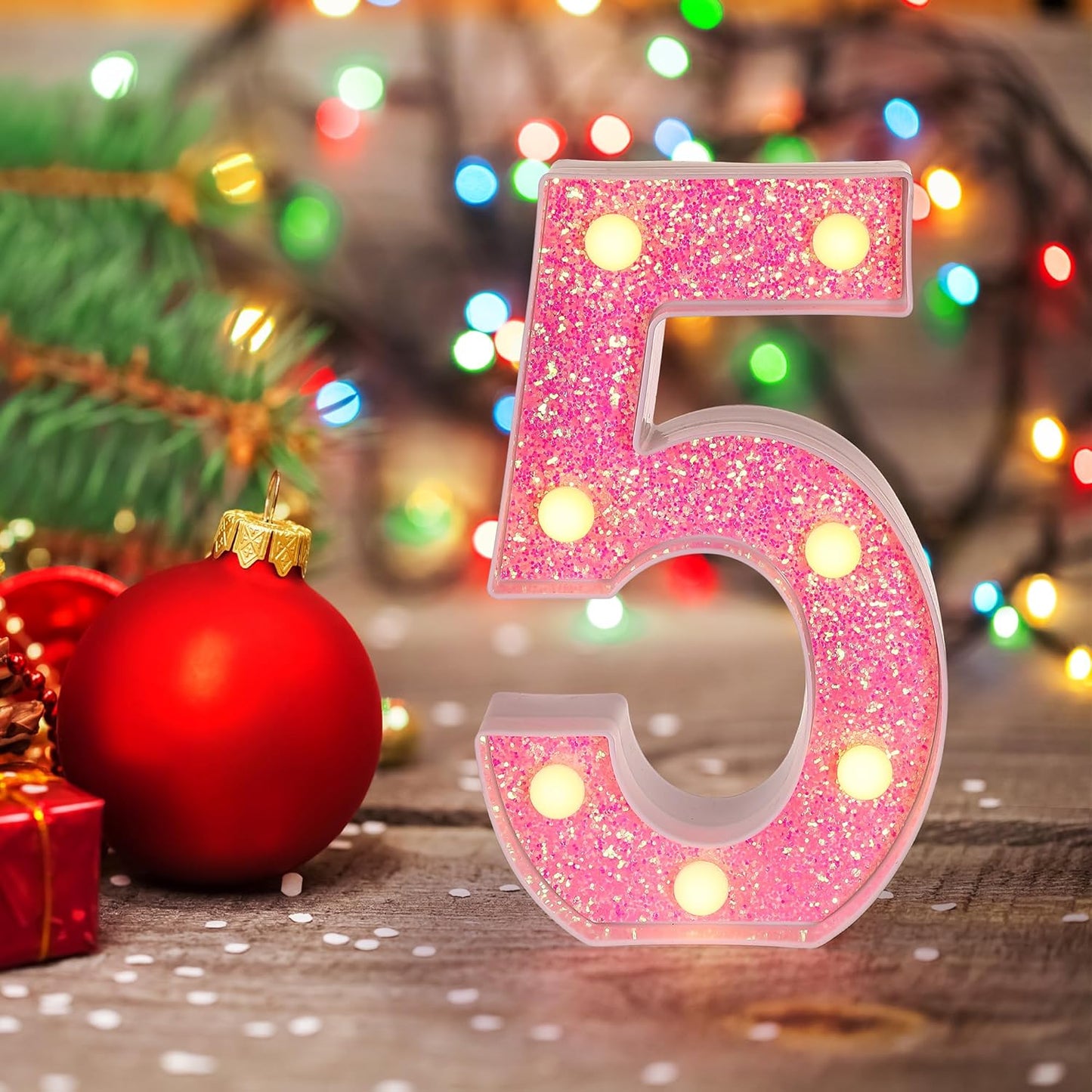 Foaky Pink Light up Letters，Pink Party Decorations,Girls Room Decor,Glitter Marquee Numbers,Alphabet Letter Sign for Night Light Birthday Party Girls Gifts, Home Bar Decoration (8)