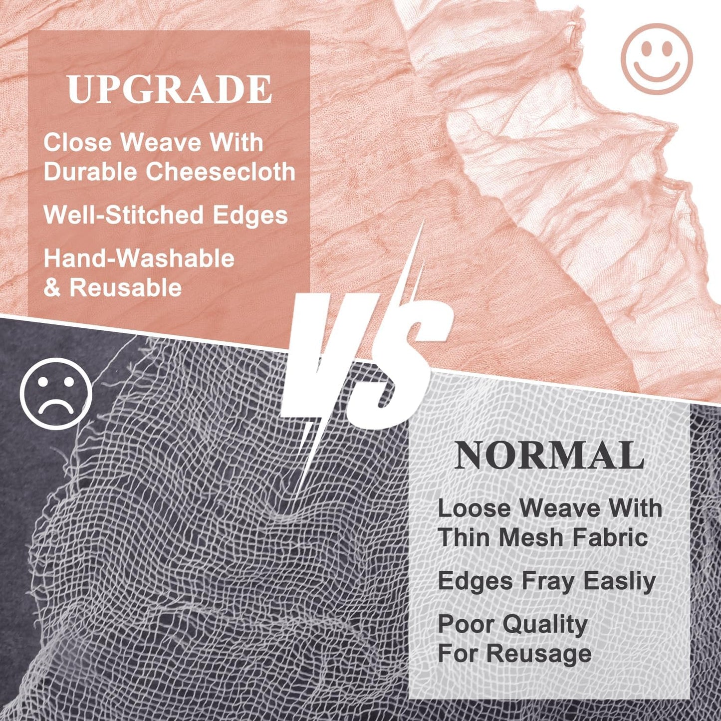 Asee'm 6PCS Table Runner Cheesecloth 10FT Dusty Pink Boho Gauze Fabric Rustic Sheer Cheese Cloth Runners for Wedding Bridal Shower Party