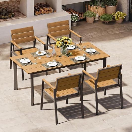 Outdoor Dining Set for 4, Patio Table and Chairs Set by Oasbira