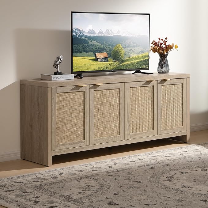 SICOTAS TV Stand for Living Room Boho Entertainment Center for Bedroom - Image 2
