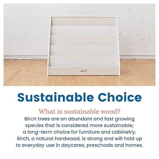 ECR4Kids Single-Sided Book Storage and Display, Montessori Furniture - Image 8