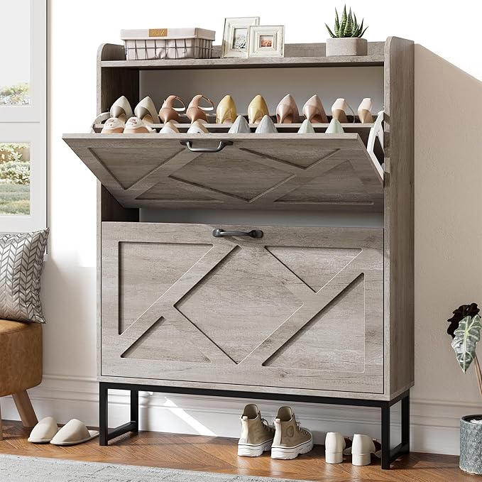 Nicetree Shoe Cabinet Storage for Entryway, Narrow Shoe Storage Cabinet by Nicetree