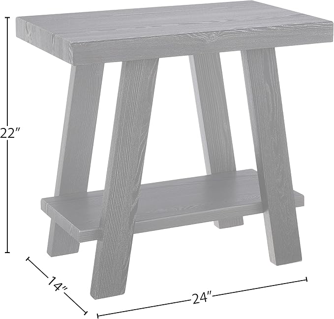 Roundhill Furniture Athens Contemporary Wood Shelf Side Table - Image 3