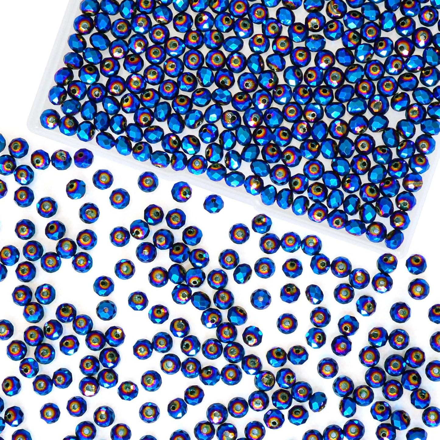 460Pcs 8mm Crystal Glass Beads for Jewelry Making Beads for Bracelets Necklace Pendants Making Supplies(Peacock Blue)