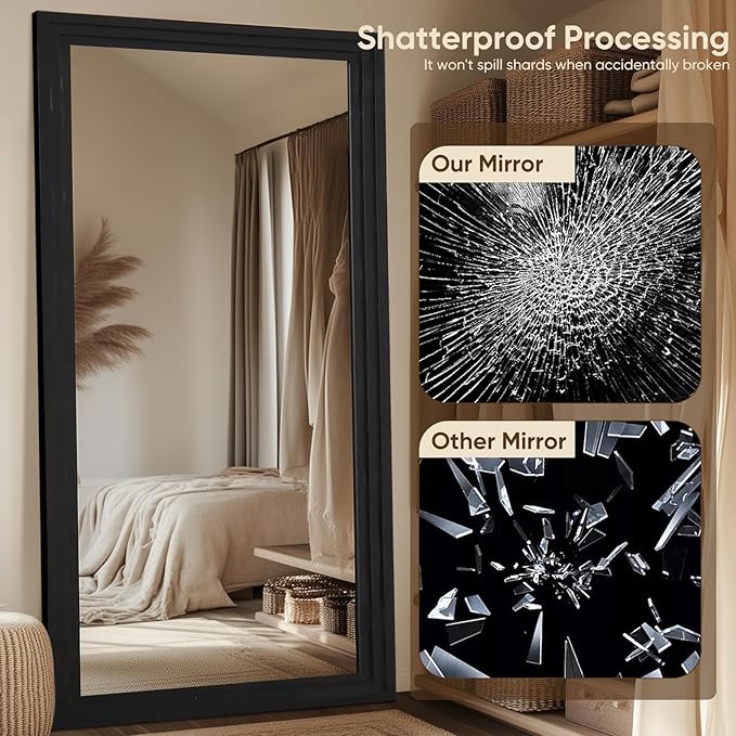 Full Length Mirror, Oversized Stand Up Mirrors Large Wall Mirrors, Wall Mounted - Image 4