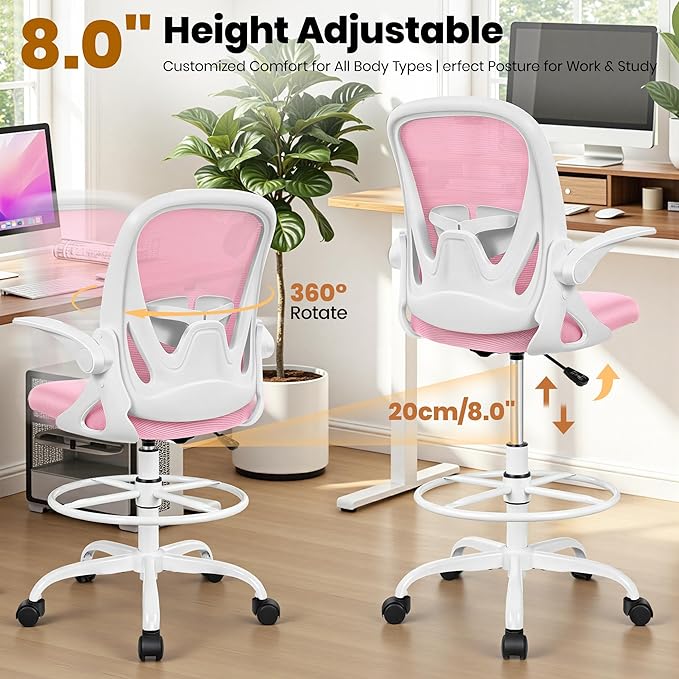 Primy Drafting Chair Tall Office Chair - Image 7