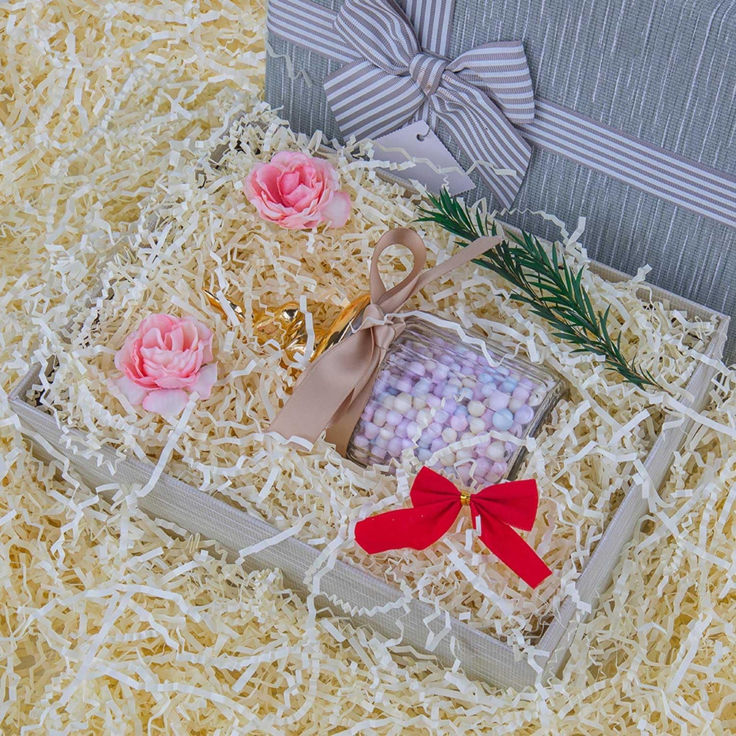 Caleihd Crinkle Cut Paper Grass Cushion Paper Streamer for Christmas Wedding Birthday Bridesmaid Engagement Craft Gift Boxes Bags Filler Decoration 4.5oz Oyster White