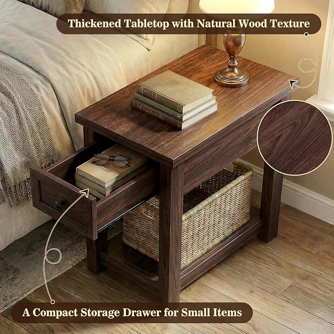 Armocity Narrow End Table with Charging Station - Image 7