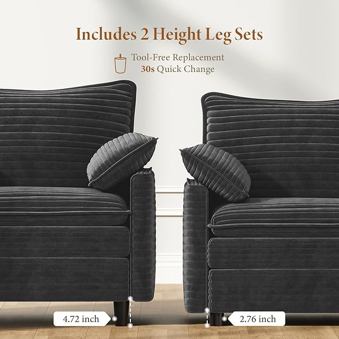 Vesgantti 40" Single Seat Sofa, Comfy Cloud Couch Deep Seat Upholstered Couch - Image 3