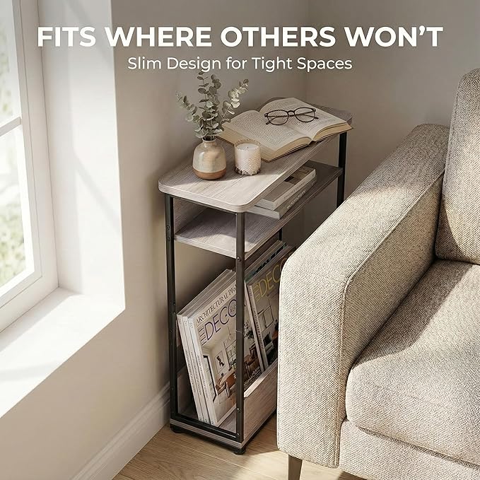 Narrow Side Table, 3-Tier Slim End Table - Image 9