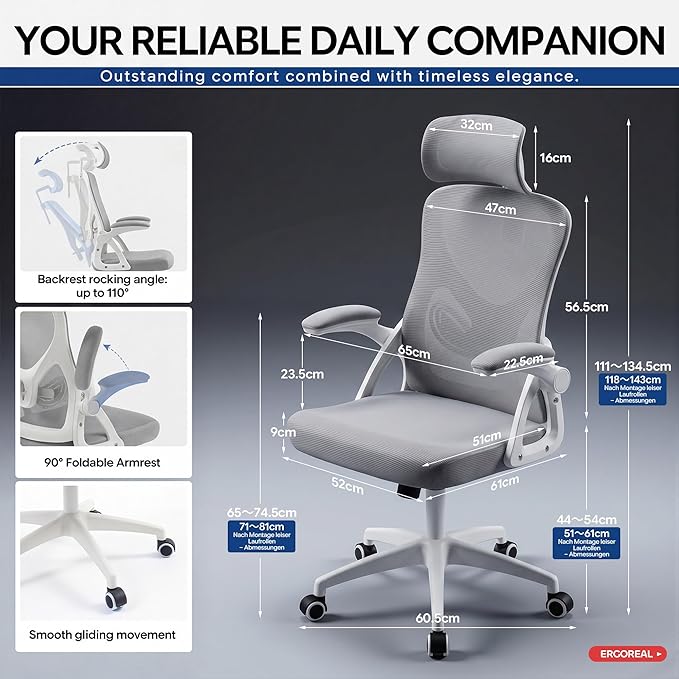 Ergonomic Office Chair, Mesh Desk Chair - Image 2