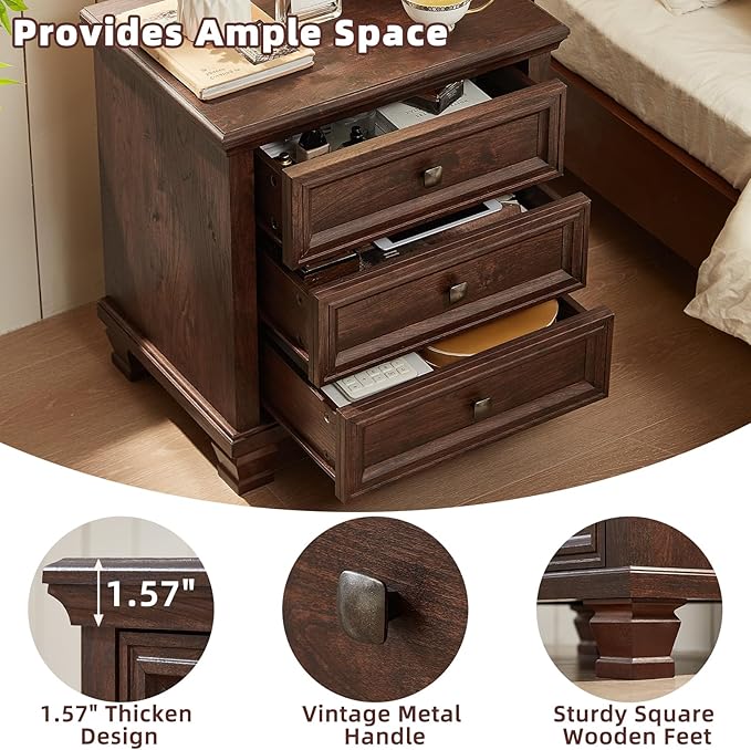 SAVOR LIFE Farmhouse Nightstand - Image 7