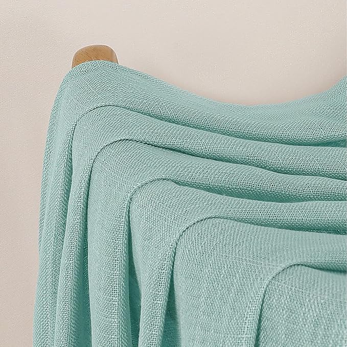Chyhomenyc Extra Long Aqua Green Semi Sheer Curtains 108 Inches Long 2 Panels - Image 8