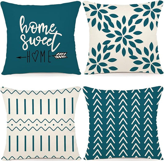 YCOLL Pillow Covers 18x18 Set of 4, Modern Sofa Throw Pillow Cover, Decorative by PillowCoversExpert