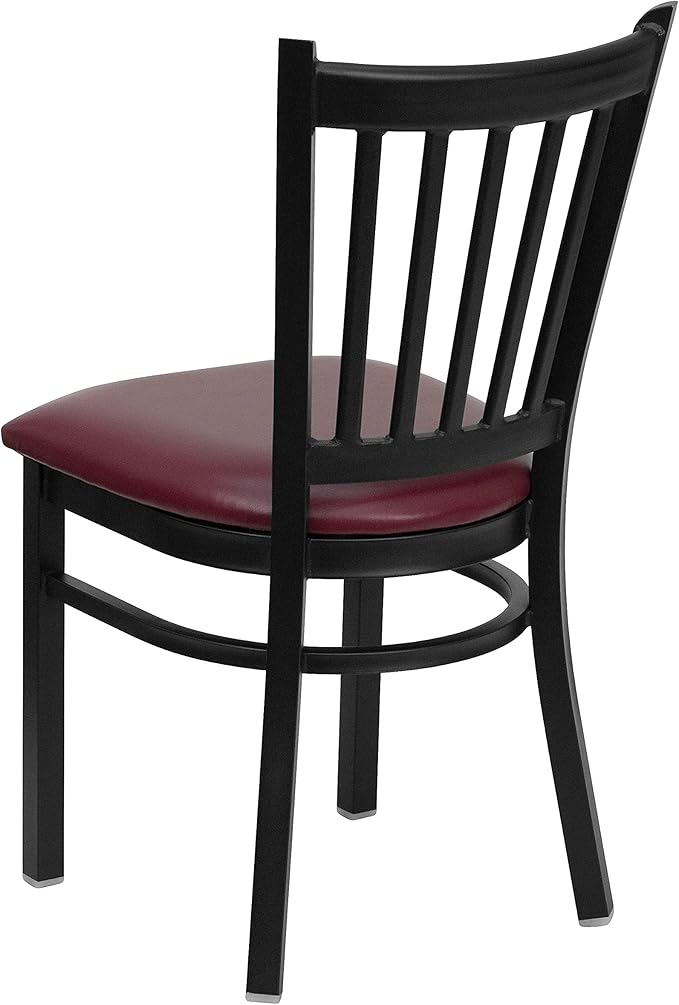 Flash Furniture 4 Pack HERCULES Series Black Vertical Back Metal Restaurant - Image 5