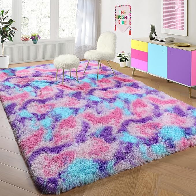 PAGISOFE Ultra Soft Rainbow Purple Area Rugs - Image 7