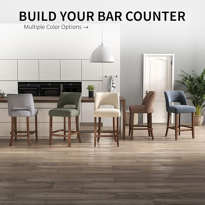 VKNOW Bar Stools Set of 6, Modern Counter Stools - Image 6
