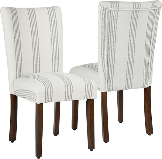 HomePop Classic Parsons Dining Chair- Brown Stripe by HomePop
