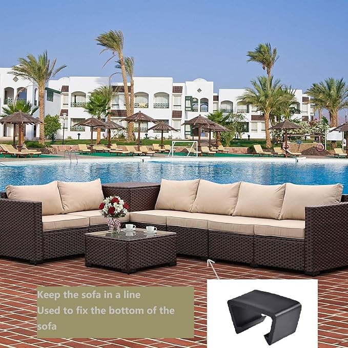 SUQ I OME 10 Pack Outdoor Patio Rattan Furniture Clips, Patio Wicker Rattan - Image 4