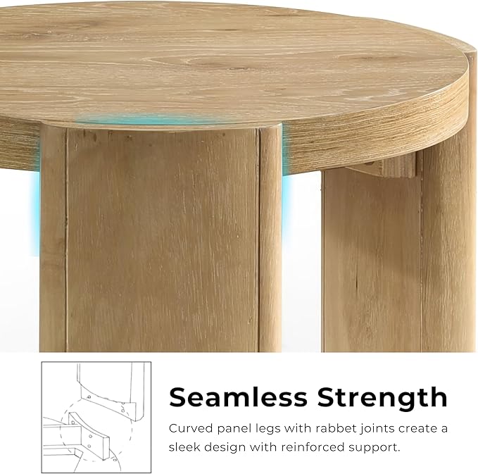 Furniture of America Carys Modern Solid Wood 20-inch Round End Table - Image 3