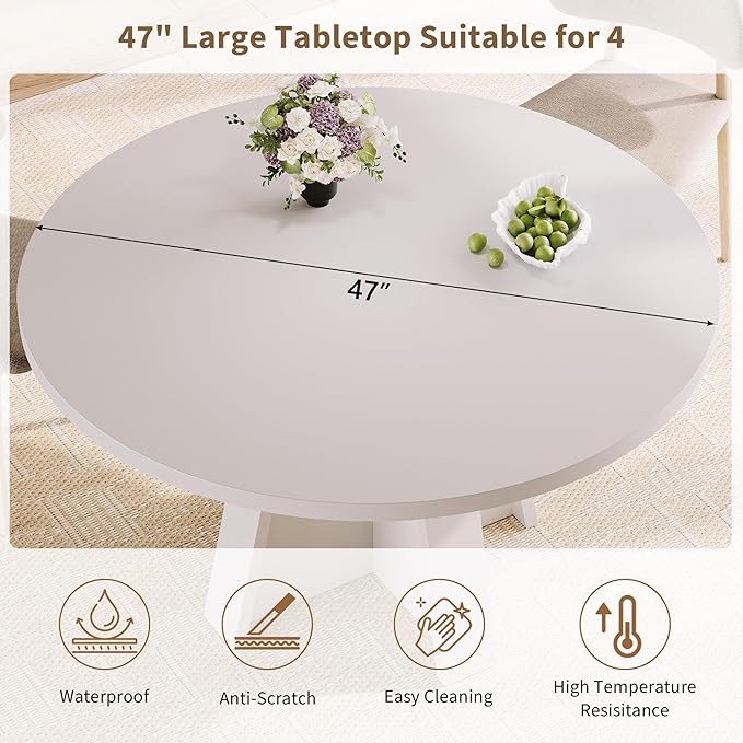 iPormis 47-Inch Round Dining Table - Image 2