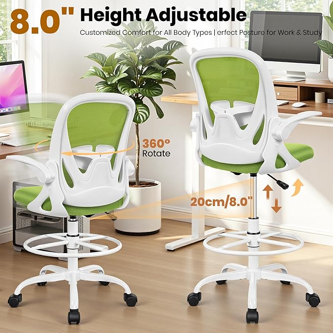 Primy Drafting Chair Tall Office Chair - Image 7