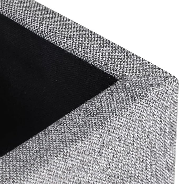 Adeco 17 Inch Square Linen Storage Ottoman - Image 6