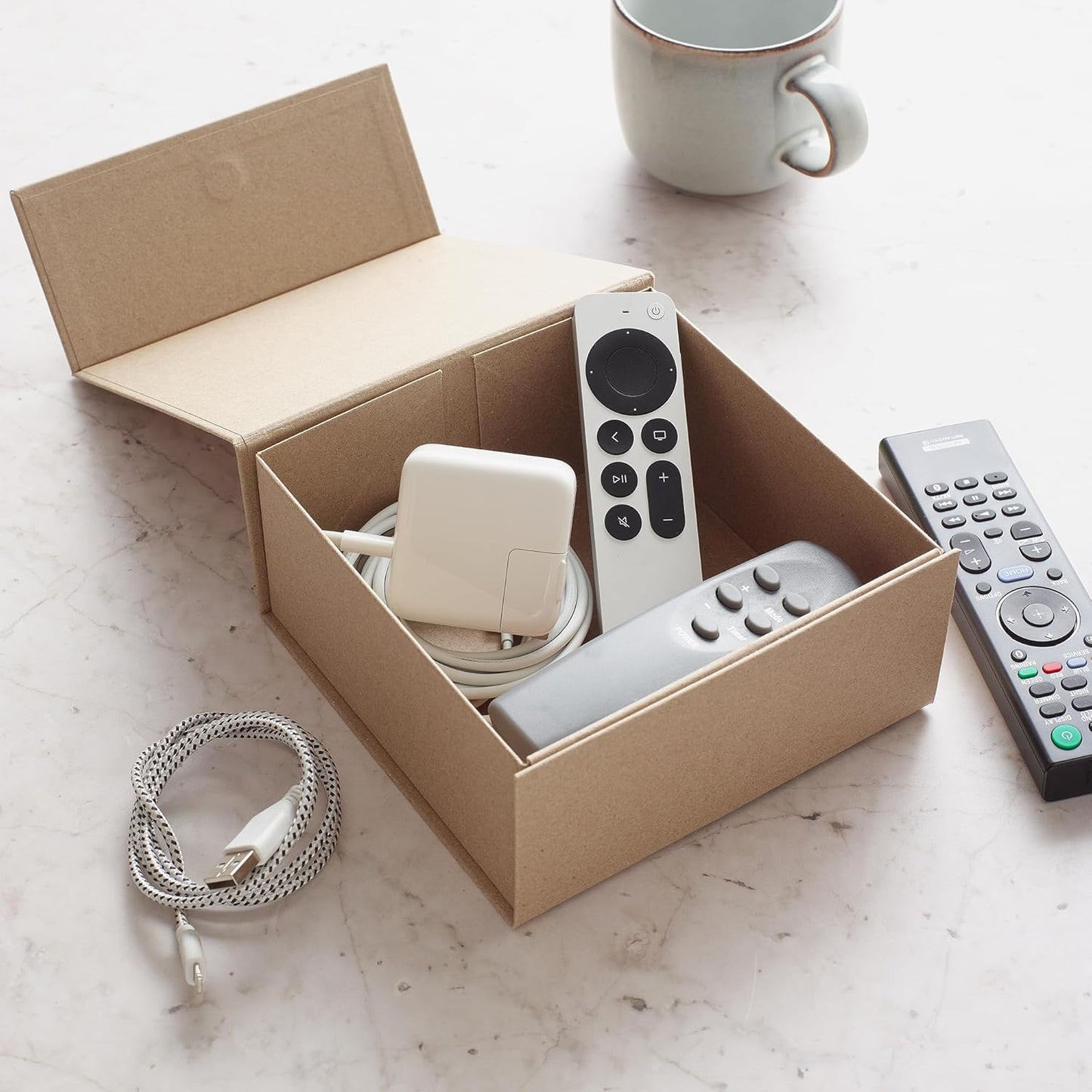 CECOBOX - Gift Boxes with Lids for Presents 6"x6"x2.75" - Matte, Collapsible Magnetic Closure Gift Box - Groomsmen & Bridesmaid Proposal Boxes, Wedding, PR, Birthdays, Holidays (Kraft)