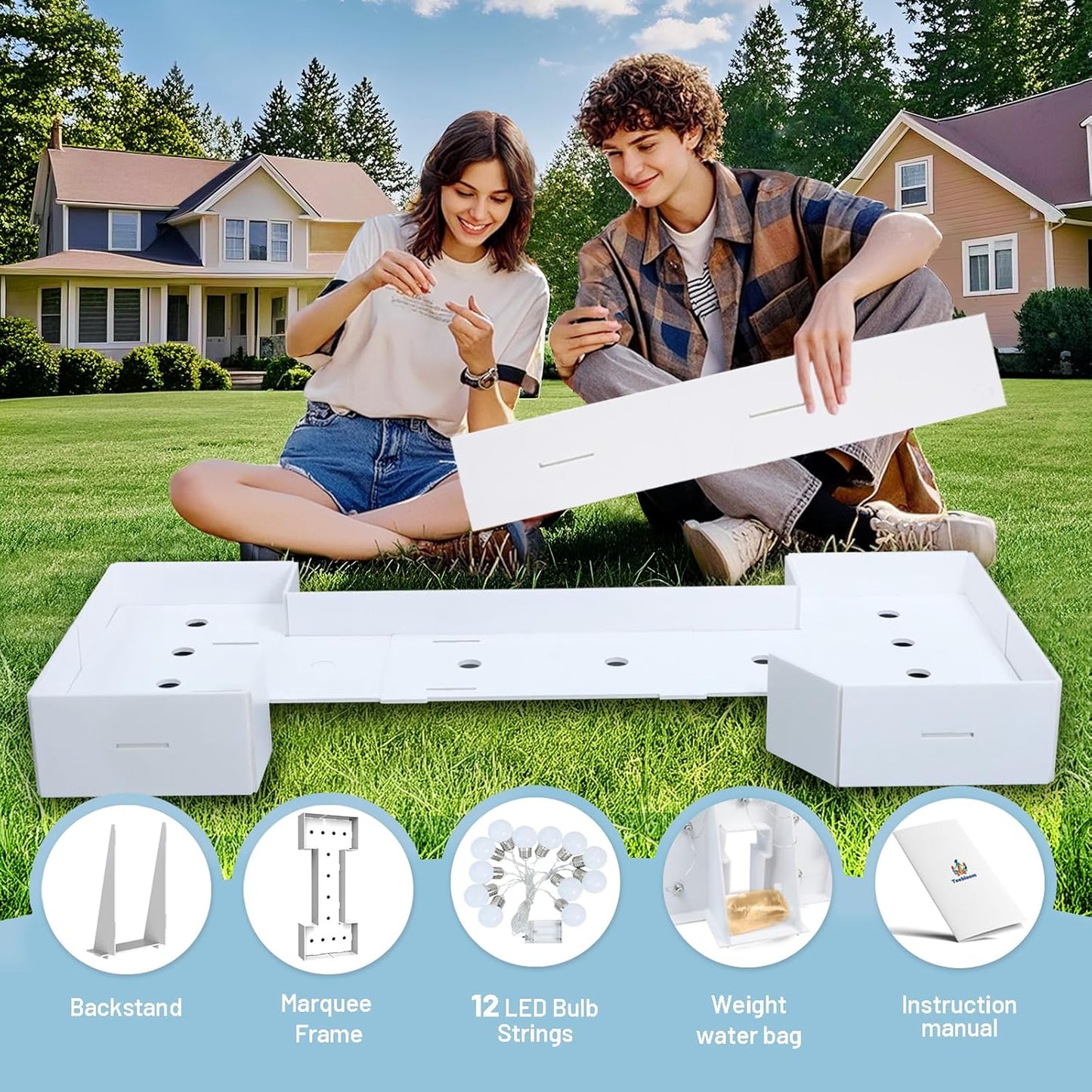 4FT Marquee Light Up Letters I,Party Decoration Large Marquee Light Up Letters with Weighted Water Bag,Pre-cut Foam Board Set Can Be Used for Birthdays,Weddings,Baby Anniversaries