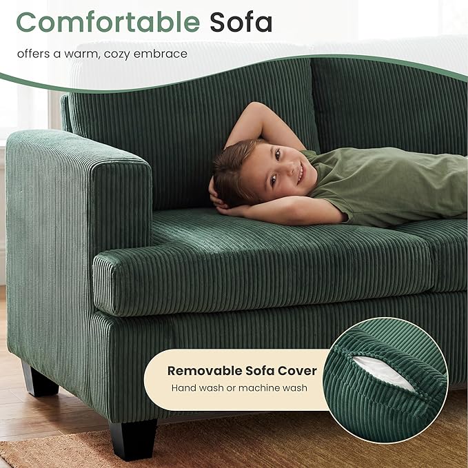 YOUDENOVA Sofa, 63” Comfy Loveseat Sofa - Image 3