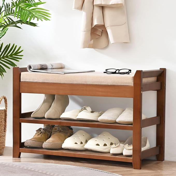 PETKABOO Shoe Rack Bench with Cushion, Shoe Rack by PETKABOO