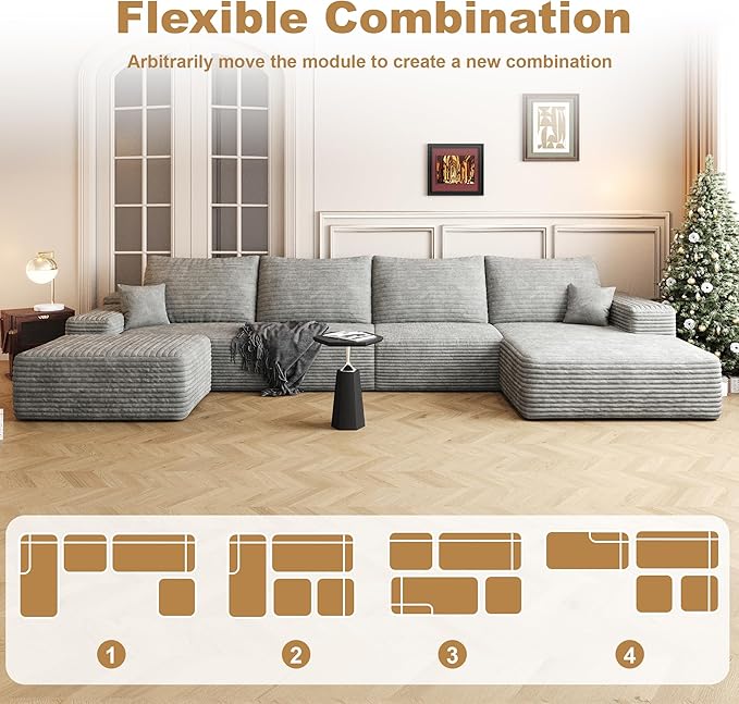 AUGOP 136" Sectional Couches for Living Room Modern Modular Sofa - Image 7