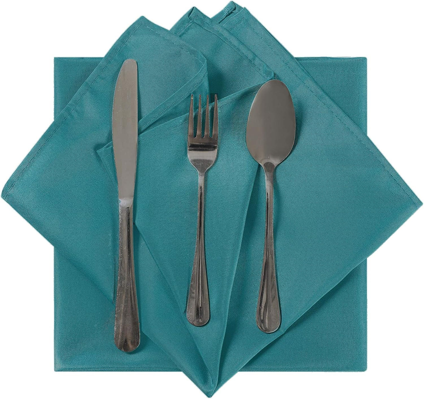 Cloth Napkins 17x17 inch Washable Polyester Dinner Napkins Soft Table Napkins for Wedding Party Dining Banquet(Teal,25PCS)