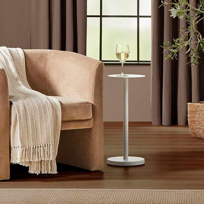 mDesign Glass Top Side/End Drink Table - Image 2