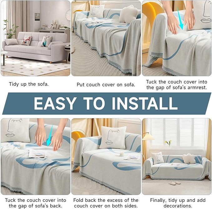 VClife Sofa Cover Washable Soft Plush Couch Cover - Image 7