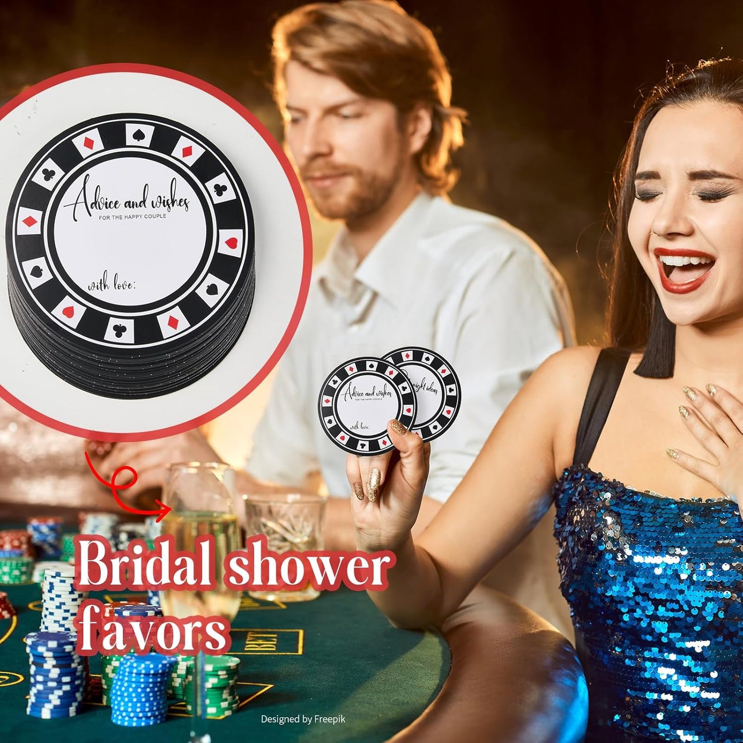 Bridal Shower Games Casino Bridal Shower Advice Cards Wedding Games 50 Guests Advice and Wishes