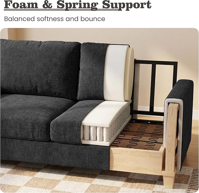 Apicizon 3-Seater Sofa & 3-Seater Sofa, 2 Piece Set Comfy Couch - Image 6