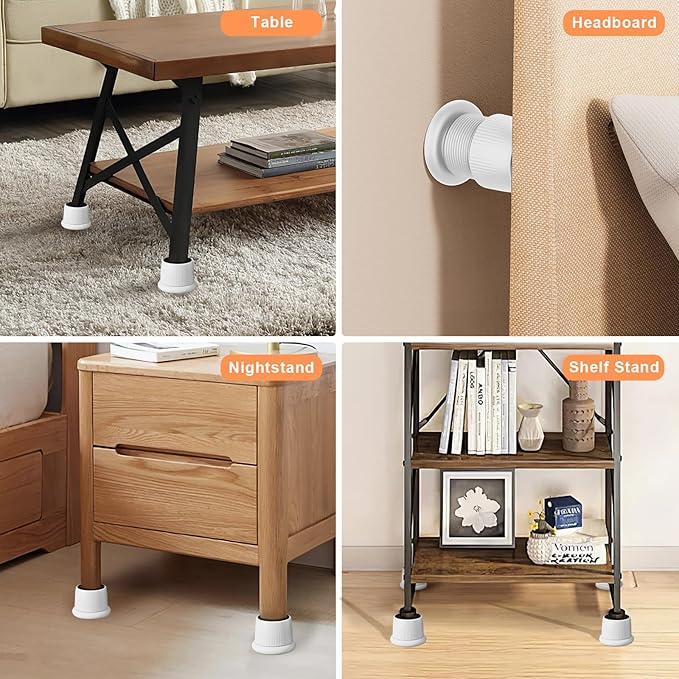 Adjustable Furniture Bed Risers, 1.6-2.6 inch Bed Risers Black, Durable Plastic - Image 7