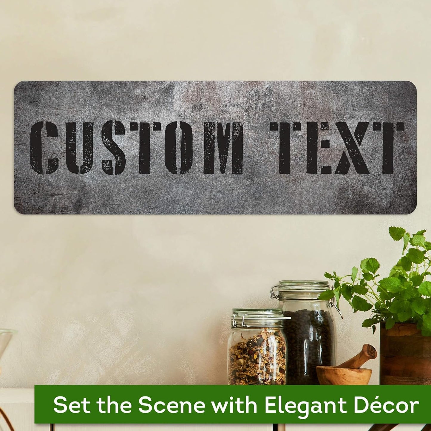 Custom Sign, Custom Street Sign, 11 Font Colors, 13 Font Styles, 4 Hole Options, 22 Sizes, 6x18 Inches, Rust Free DiBound, Fade Resistant, Made in USA by My Sign Center (Grunge Metal)