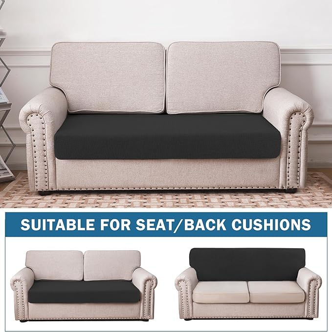 Water Repellent Couch Cushion Cover Loveseat Cover, Stretch Sectional Sofa Seat - Image 2