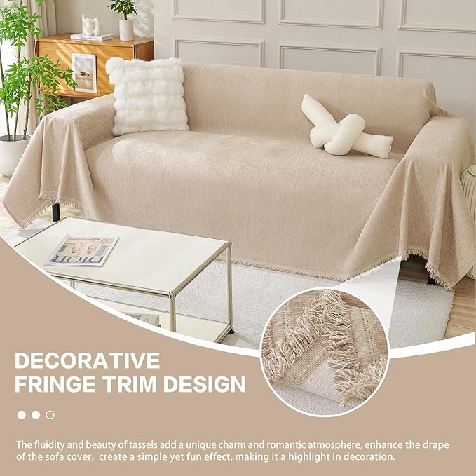 DREAMINGO Sofa Covers Washable Thick Chenille Couch Cover - Image 5