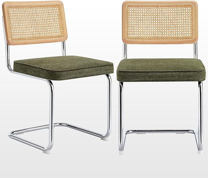Zesthouse Natural Rattan Dining Chairs Set of 2, Mid Century Modern Dining by Zesthouse