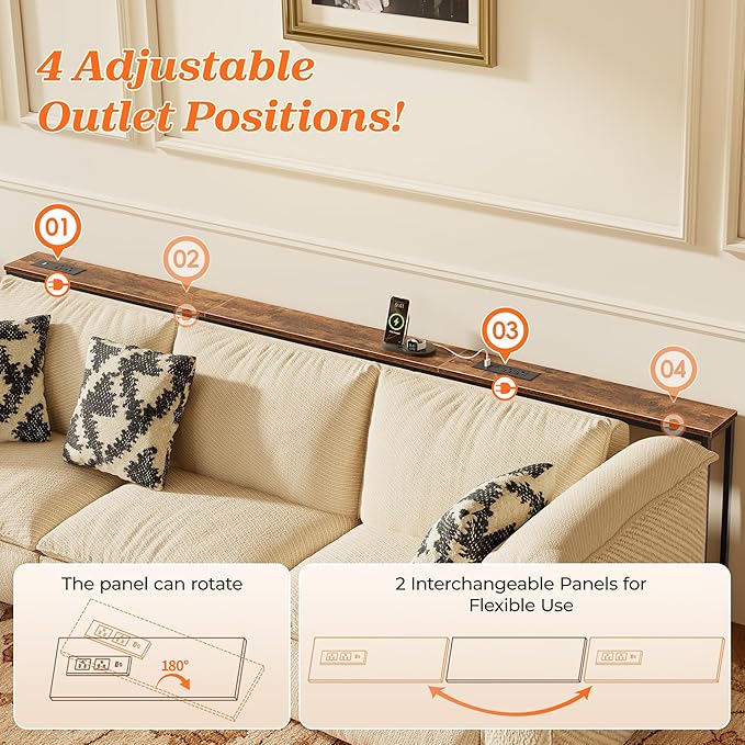SUPERJARE 94.5 Inch Sofa Table - Image 6