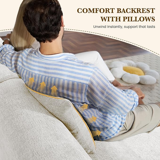 158" U Shaped Convertible Modular Couch, Cloud Couch Sectional - Image 5