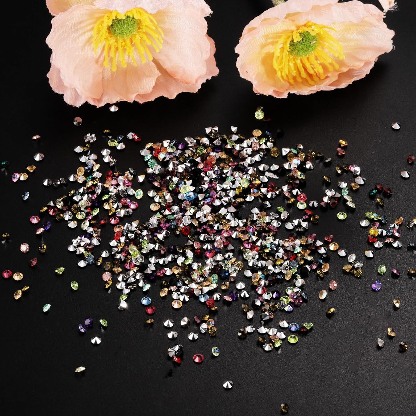 PATIKIL 14000Pcs Wedding Table Scatter Confetti Crystals 3mm Acrylic Diamonds Vase Fillers Gems for Table Centerpiece Decorations Bridal Shower Party, Red AB