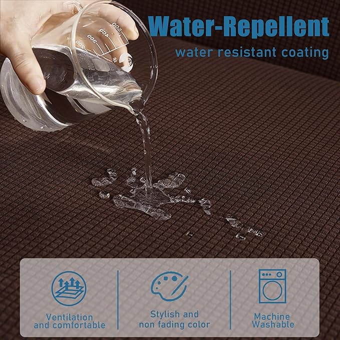 Water Repellent Single Seat Cushion Cover, Stretch Separete Backrest Cover - Image 3