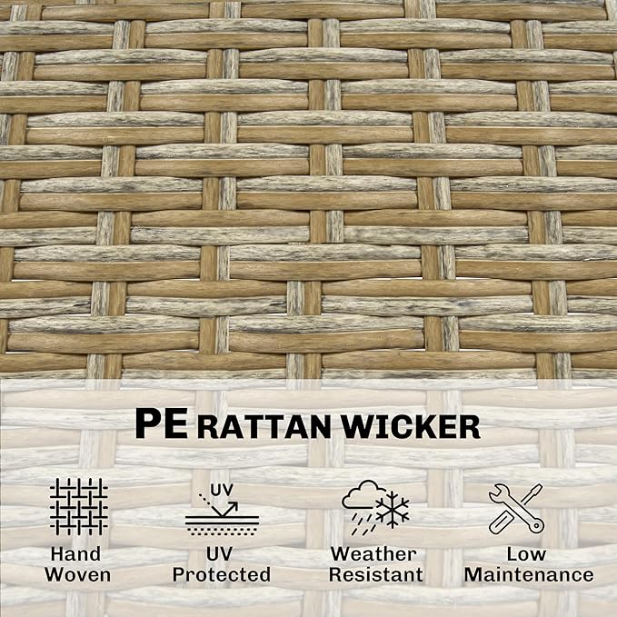 Outsunny 5 Piece Outdoor Bar Set, Wicker Outdoor High Top Table and Chairs - Image 5