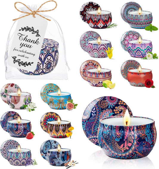 24 Pack Scented Candles Gift Set Long Lasting Soy Wax Aromatherapy Candles for Home Wedding Baby Shower Bridal Party Favors Christmas Birthday Gifts for Women